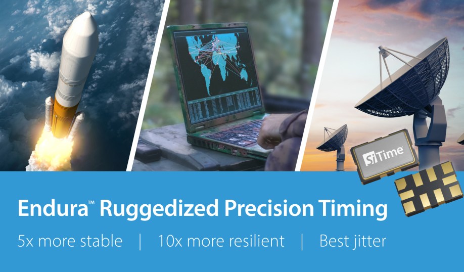 SiTime's Endura precision timing oscillators for aerospace and defense applications.