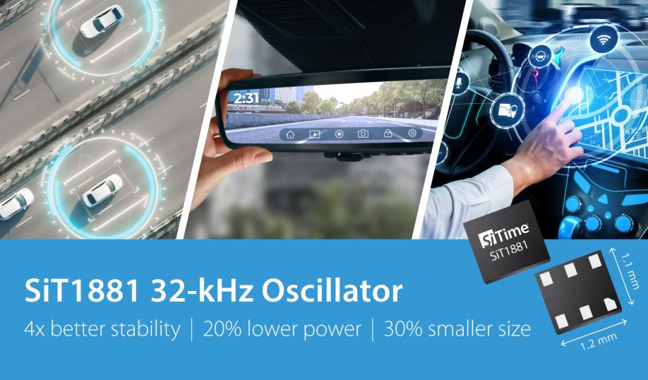 SiTime's 32-kHz oscillators for automotive applications.