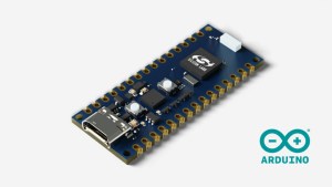 A rendering of the upcoming Arduino Nano development board with the Silicon Labs MGM240P module.