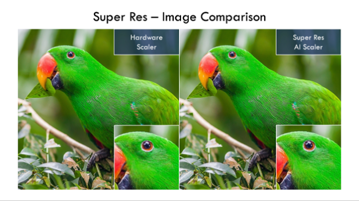 Synaptics super resolution using Katana platform AI scaler