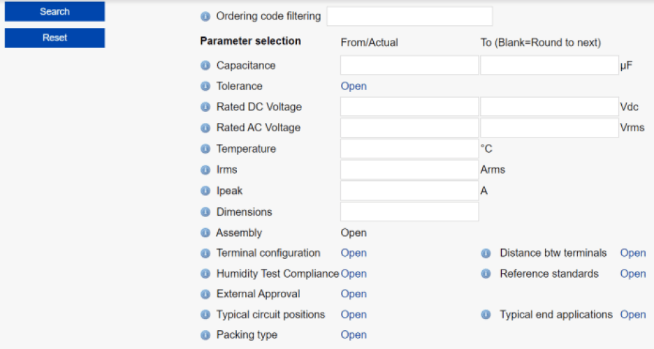 TDK CLARA calculation tool for film capacitors