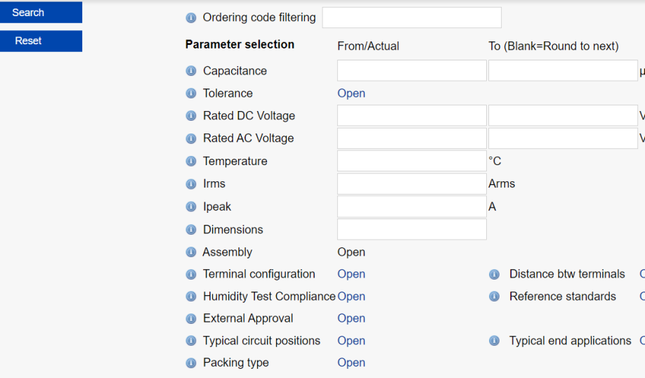 TDK CLARA calculation tool for film capacitors