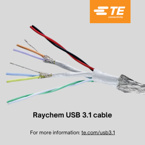 TE's Raychem USB 3.1 cable for military/aerospace applications.