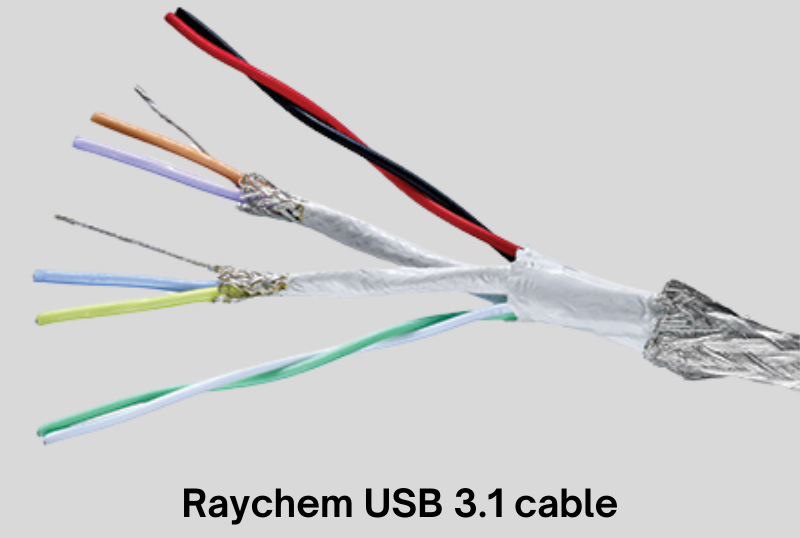 TE's Raychem USB 3.1 cable for military/aerospace applications.