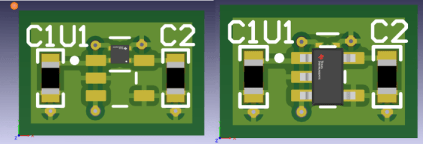 Texas Instruments 3D model of a dual-footprint configuration Fig 4