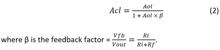 TI closed-loop gain equation 2