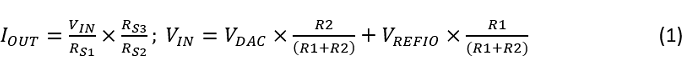 TI Transfer function current-output mode circuit equation