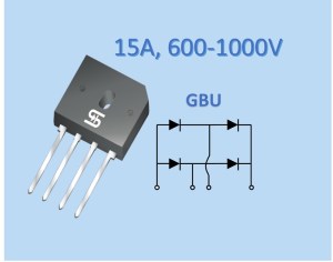 Taiwan Semiconductor GBU 15-A bridge rectifiers