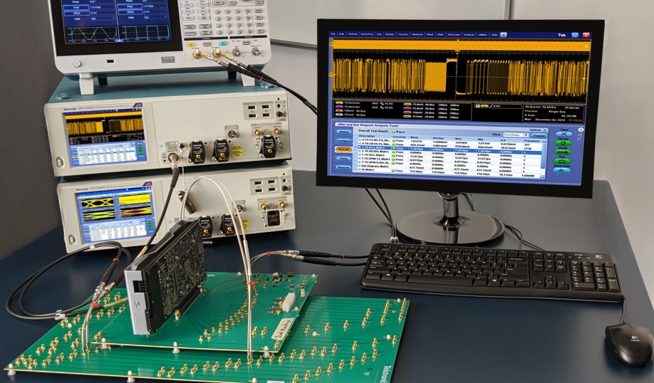 Tektronix PCIe 6.0 base transmitter test solution with DPO70000SX ATI performance oscilloscope