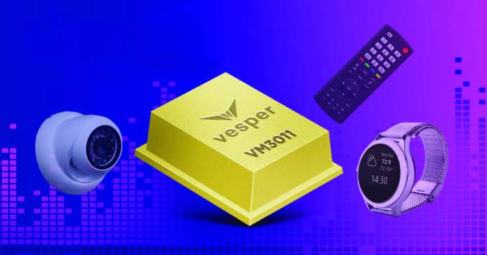 Vesper’s VM3011 intelligent digital piezoelectric MEMS microphone