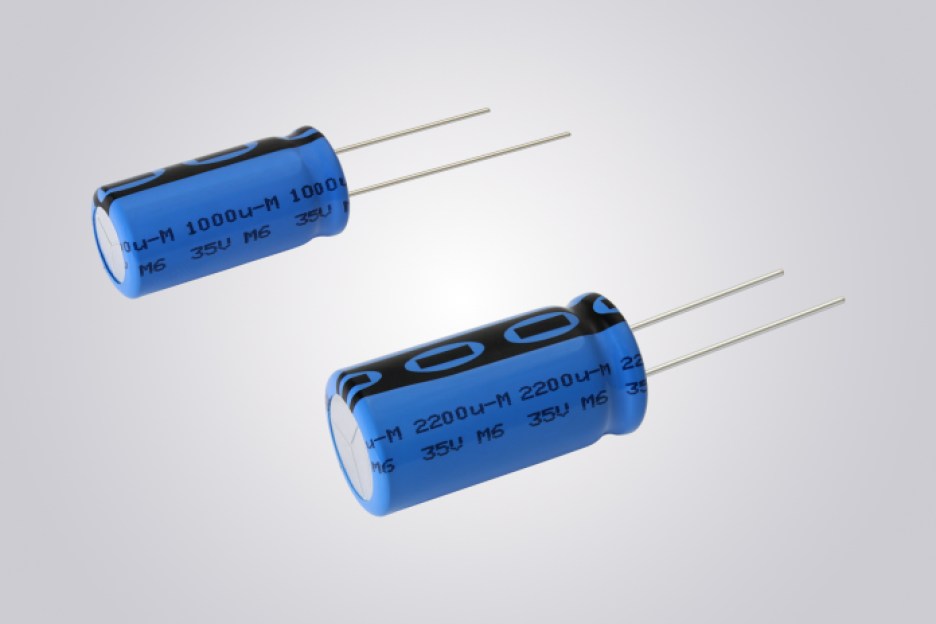 Vishay’s 172 RLX aluminum electrolytic capacitors.