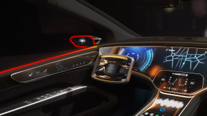 Automotive interior application example of the ams Osram OSIRE E3731i intelligent RGB LED.