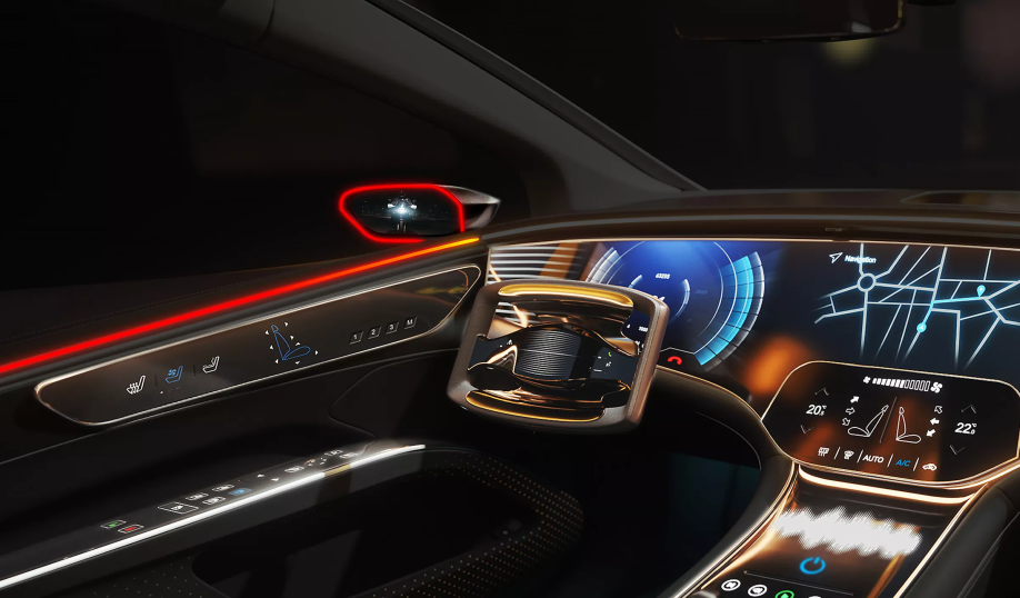 Automotive interior application example of the ams Osram OSIRE E3731i intelligent RGB LED.