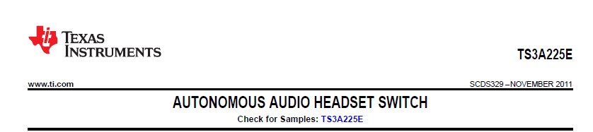 Texas Instruments Datasheet - TS3A225E