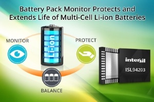 Intersil- Highly integrated battery pack monitor