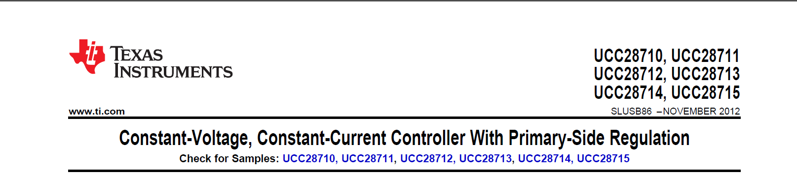 Texas Instruments-UCC28710 Constant Voltage