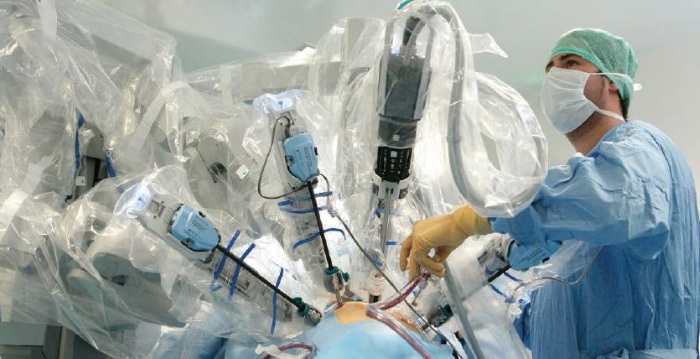 Surgery with robotic arms