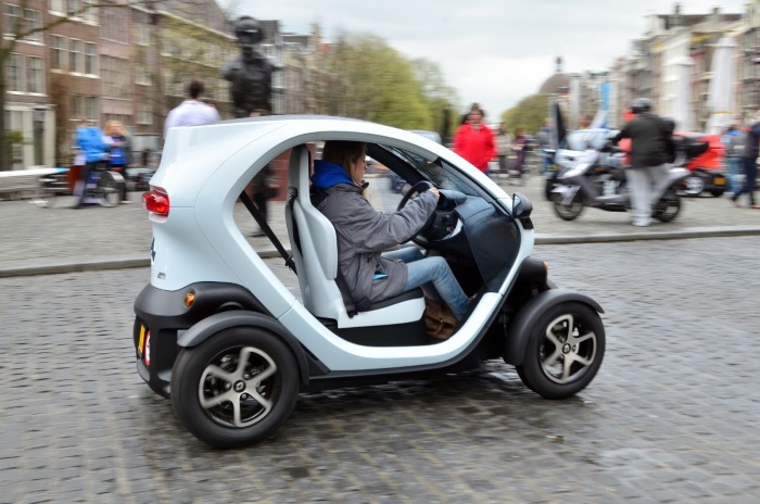 Driver in a Renault Twizy