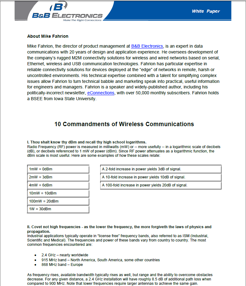 B&B - Ten Commandments Wireless Communications