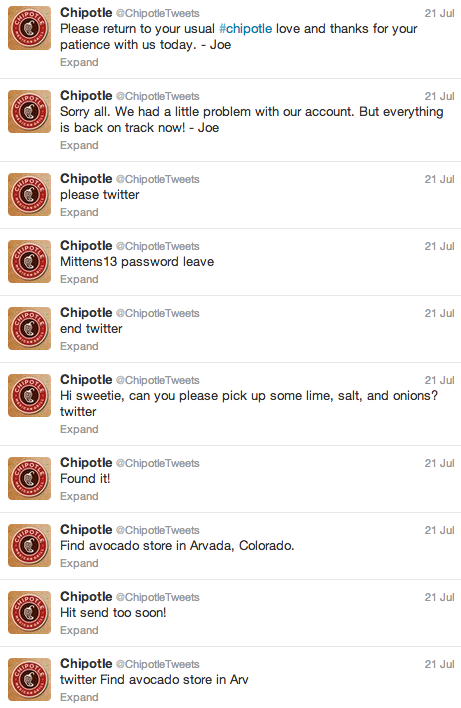 Chipotle twitter hack