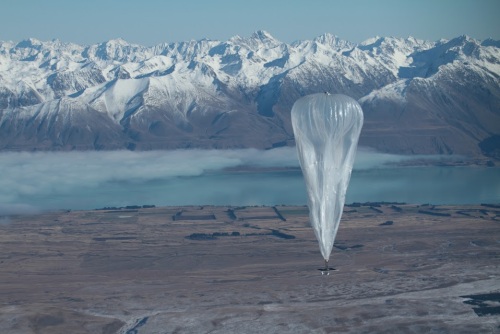 Project Loon balloon during ascent