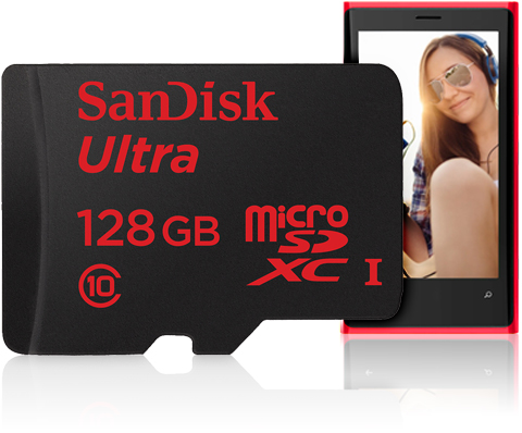 128GB SanDisk Ultra microSDXC UHS-I memory card