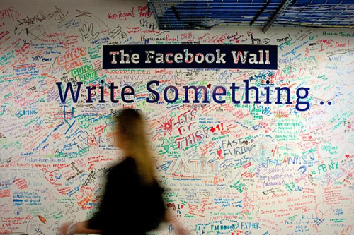 Facebook wall covered with marker and pen