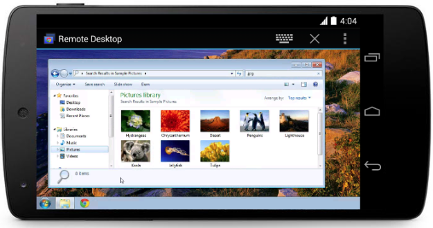 Android App for remote desktop usage