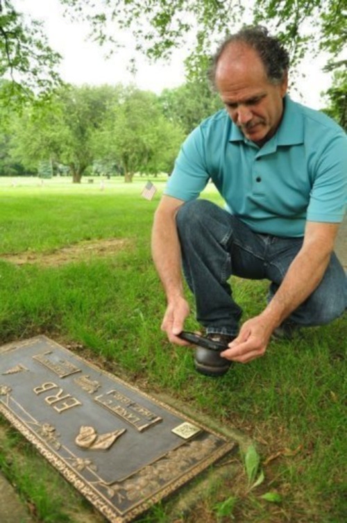 Rick Miller QR code on gravesite