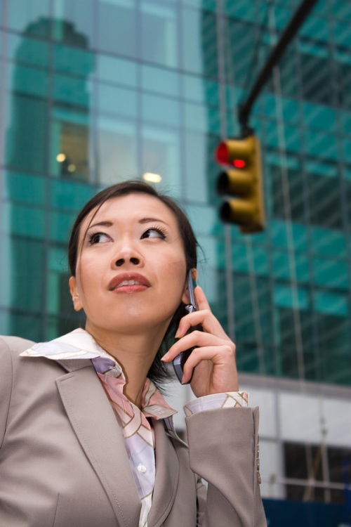 Stock photo of person on phone