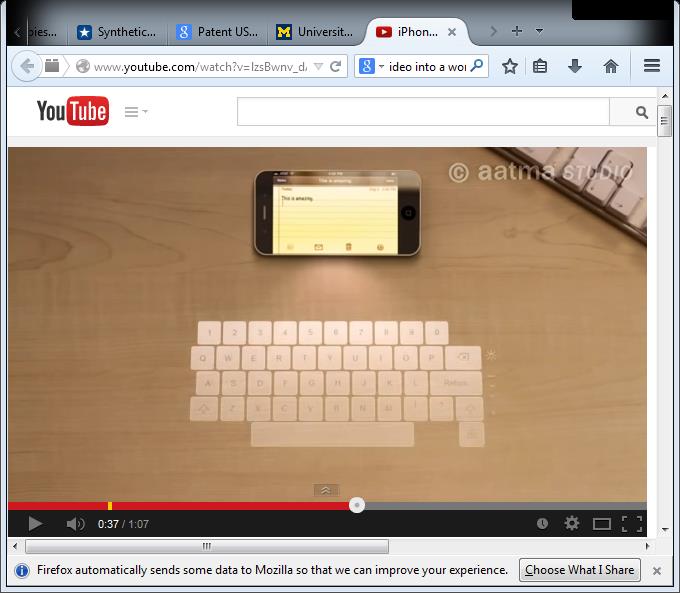 Youtube keyboard shot