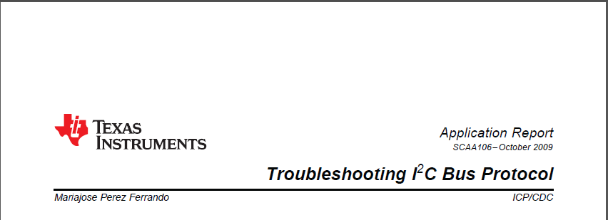 Texas Instruments Troubleshooting 12C