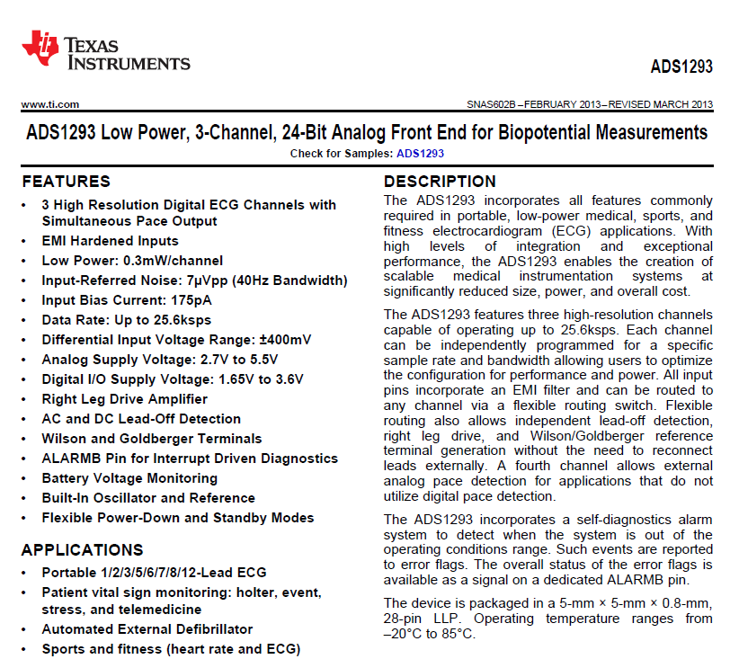 Texas Instruments ADS1293