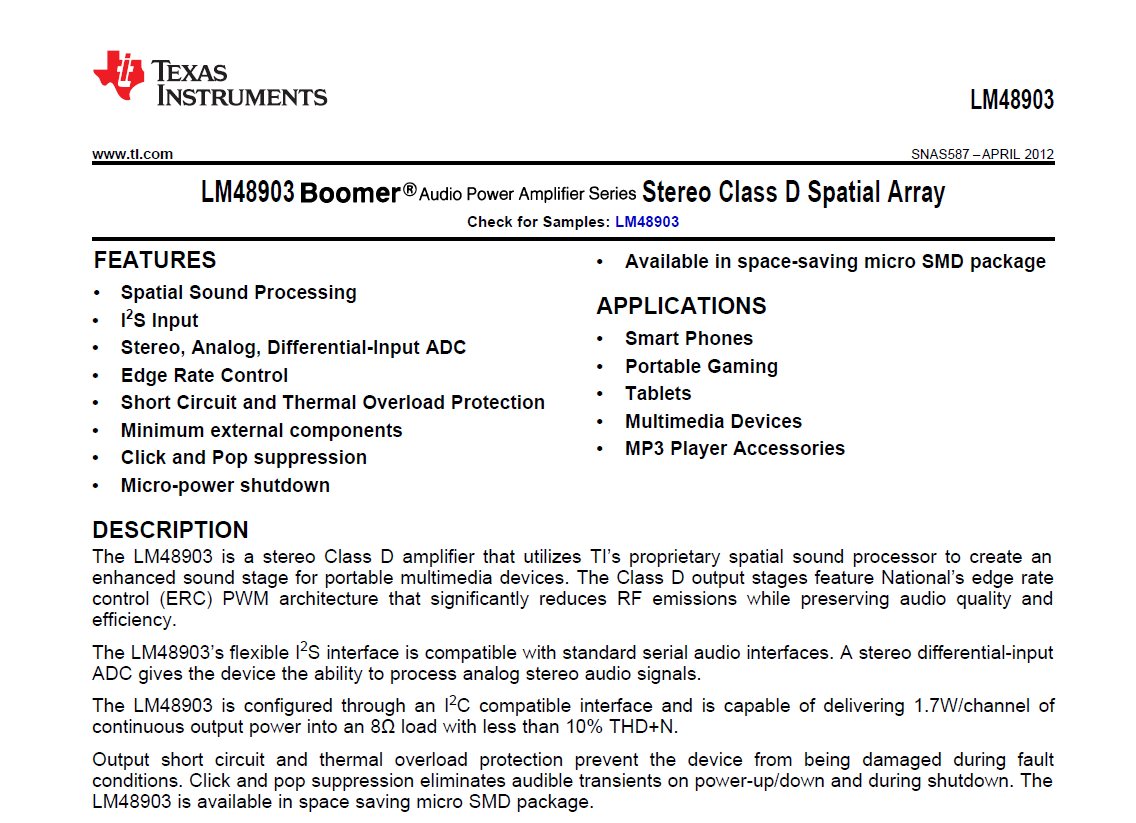 Texas Instruments LM48903