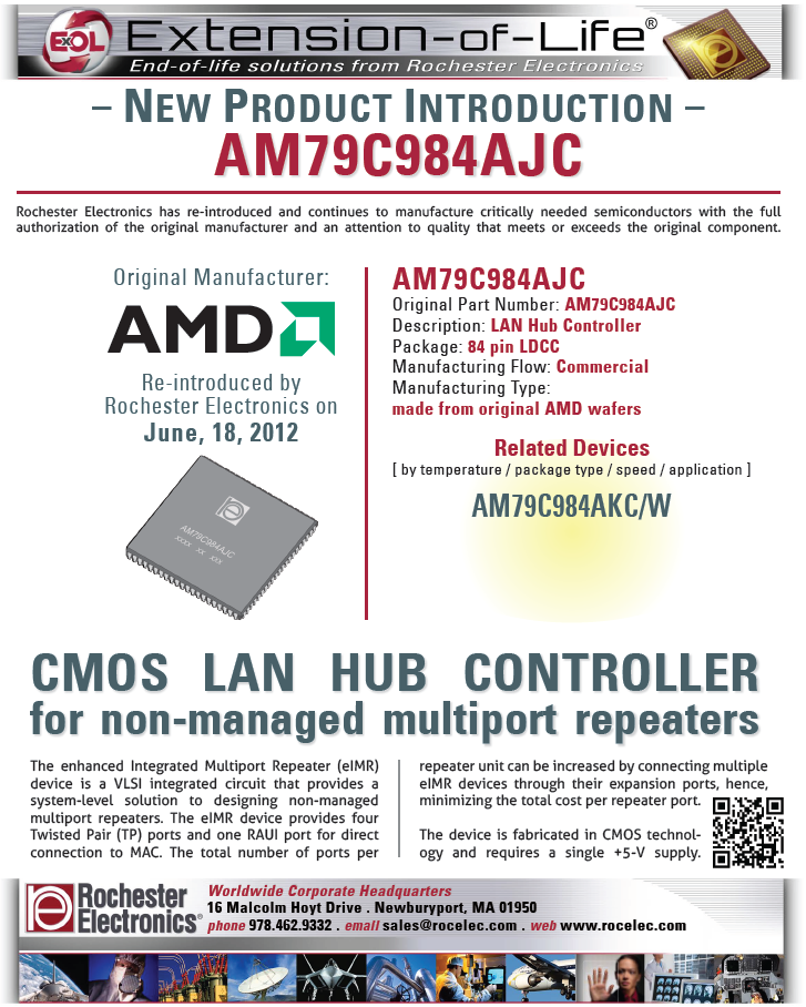 Rochester Electronics AM79C984AJC-CMOS LAN HUB