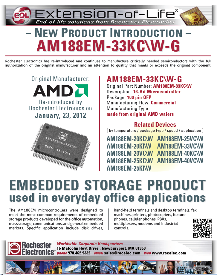 Rochester Electronics AM188EM-33KCW-G