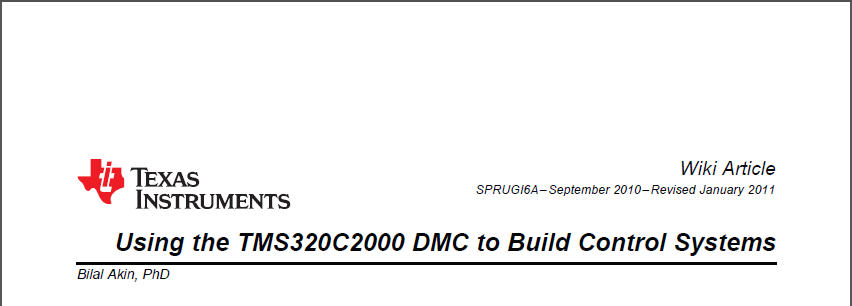 Texas Instruments Motor Control Primer