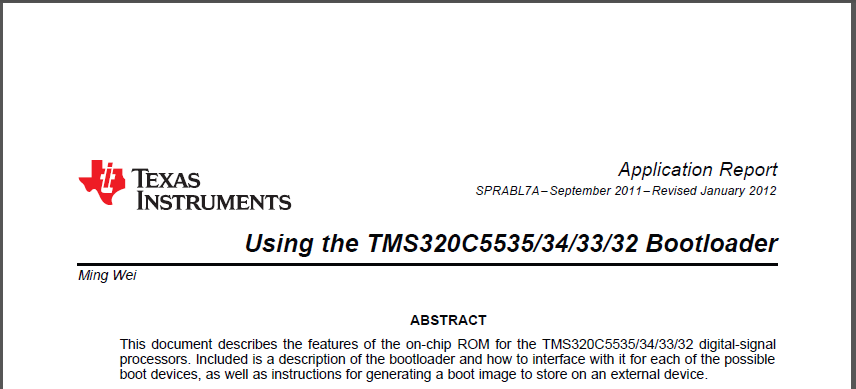 Texas Instruments Appnote TMS320C5535