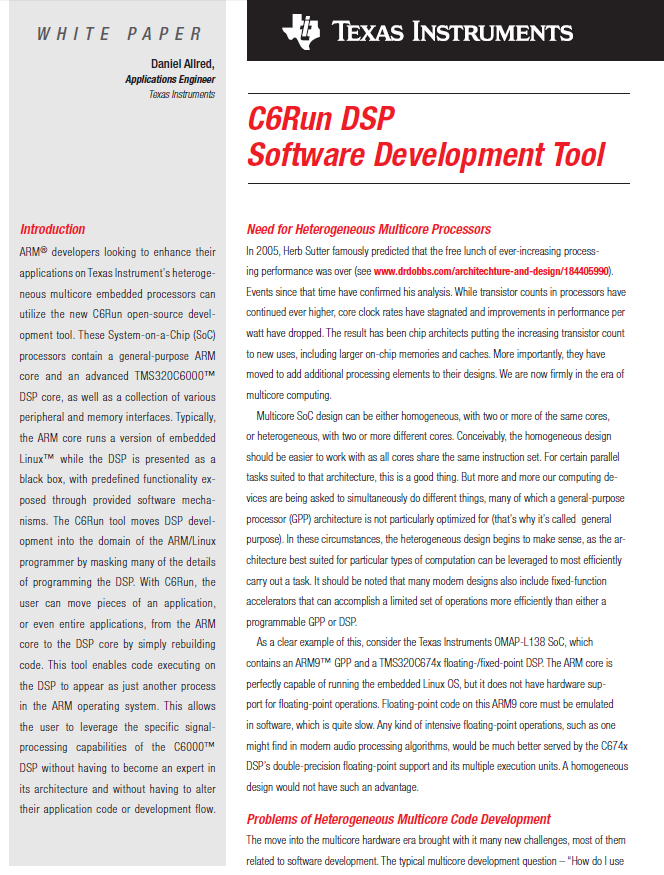 Texas Instruments C6Run DSP