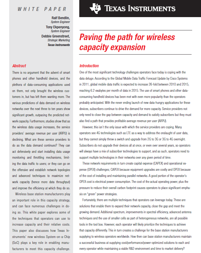 Texas Instruments Pavin the Path for Wireless