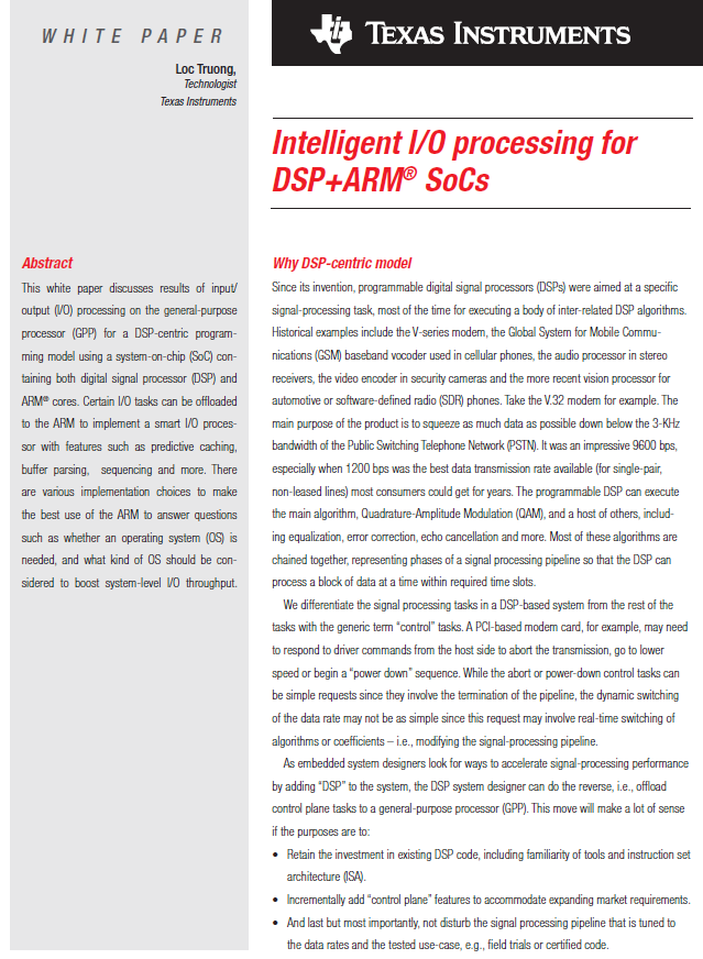 Texas Instruments Intelligent I/O