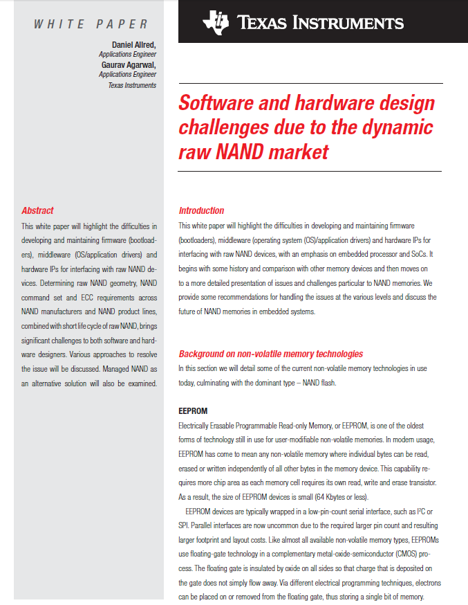 Texas Instruments Software and Hardware Design Challenges