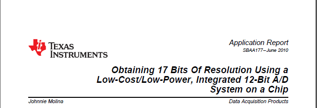 Texas Instruments Obtaining 17 Bits of Resolution