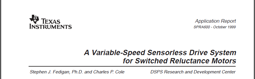 Texas Instruments A Variable-Speed Sensorless Drive