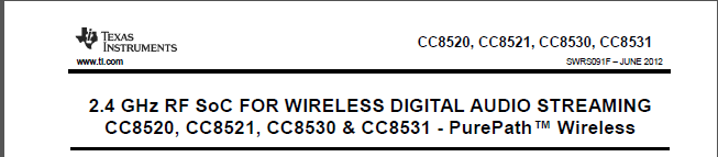 Texas Instruments Datasheet CC8520