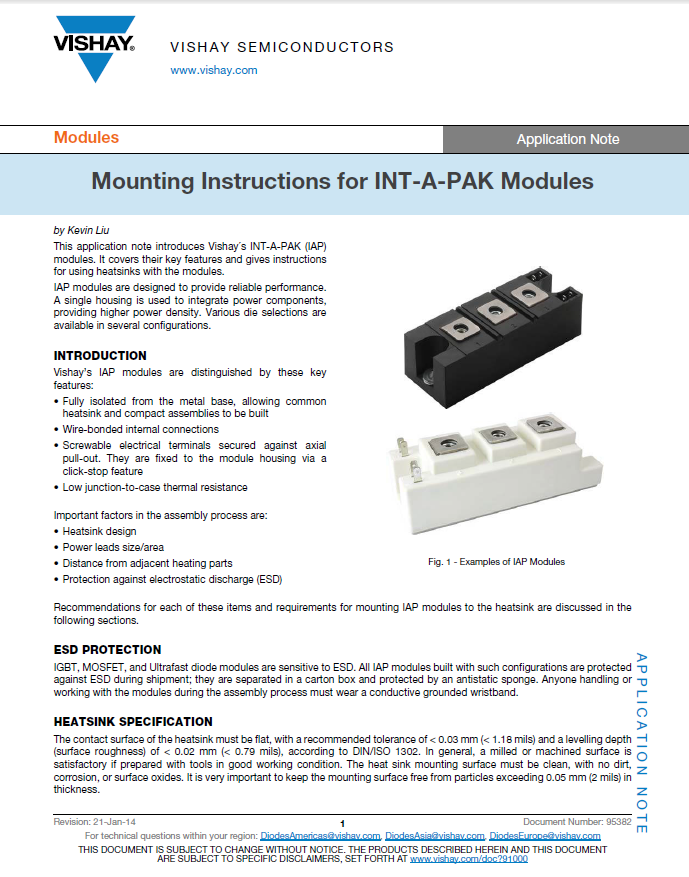 Vishay - Mounting Instructions app note