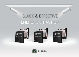 E-peas AEM family PMICs for energy harvesting