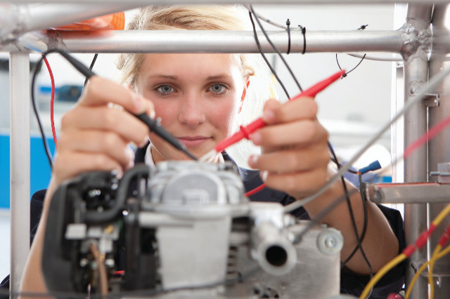 Female electrical engineer