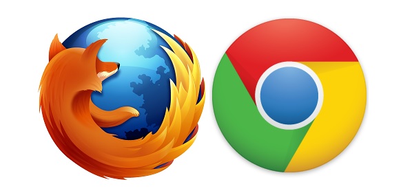 Firefox and chrome logos