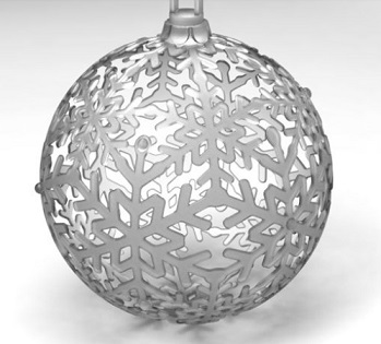 Winter Snowflakes 3-D Printed Ornament